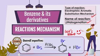 10BenzeneHalogenation of benzene  Electrophilic aromatic substitution reaction Bromination [upl. by Oigimer]