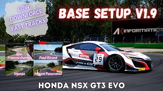 HONDA NSX GT3 EVO  ▸BASE SETUP◂ LOW DOWNFORCE  FREE  ACC v19 [upl. by Zilla220]