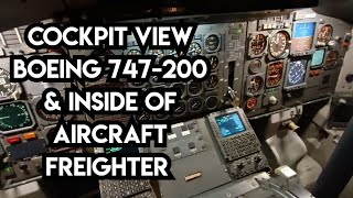 Boeing 747200 Cockpit View amp interior of Aircraft FreighterCARGO [upl. by Yevoc]