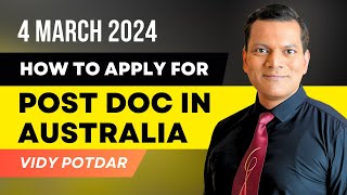 How to Apply for Post Doc in Australia  Mastering Postdoc Applications [upl. by Niltiak]