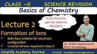 Class X  Science  Basics of Chemistry  Formation of Ions  Electronic configuration [upl. by Anum]