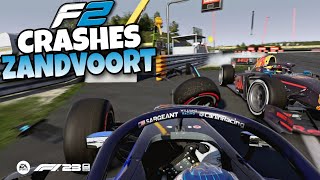 REALISTIC F2 CRASHES ZANDVOORT [upl. by Ahsikam]