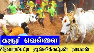 கரூர் வெள்ளை வெறித்தனமான ஆட்டம் ஆவாரம்பட்டி ஜல்லிக்கட்டு  aavarampatti jallikattu [upl. by Yblek]