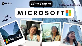 First day at Microsoft office ❤️  Work from office  Microsoft Office  Noida [upl. by Farlay]