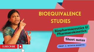 Bioequivalence studiesBiopharmaceutics amp Pharmacokinetics notes for B Pharm and M Pharm students [upl. by Naziaf]