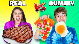 Real vs Gummy food Challenge [upl. by Hairom]