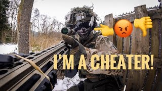 Im a CHEATER 😱 AIRSOFT SNOW GAMEPLAY [upl. by Spaulding]