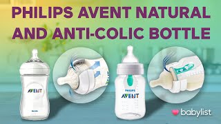 Philips AVENT Natural Bottle amp Anticolic Bottle with AirFree Vent Review  Babylist [upl. by Arima]