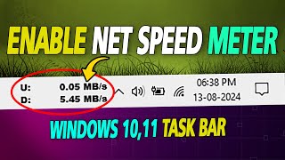 How to Add Internet Speed Meter in Windows 1011 Taskbar  Enable Internet Speed Monitor in Windows [upl. by Oribella]