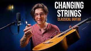 GUITAR TIP Restringing a classical guitar [upl. by Mairb]