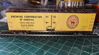 Assembling and weathering an Accurail HO scale Refrigerator car [upl. by Hgielek579]