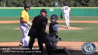 Seth Hernandez Prospect Video RHP Corona High School Class of 2025 ACGames [upl. by Nylaf]