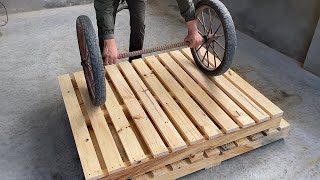 Creative Ideas And Ways To Recycle And Reuse A Wooden Pallet  Build Trailers From Wooden Pallets [upl. by Jedd]