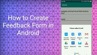 How to Create Feedback Form in Android [upl. by Drogin]