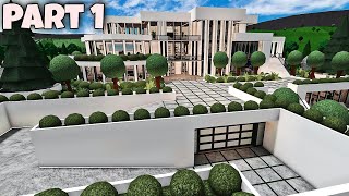 Bloxburg Modern Mega Mansion Speedbuild Part 15 Exterior [upl. by Caril]