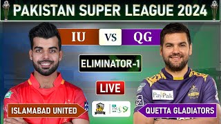 PSL LIVE  ISLAMABAD UNITED VS QUETTA GLADITORS ELIMINATOR MATCH COMMENTARY  IU vs QG LIVE  IU BAT [upl. by Liggett852]