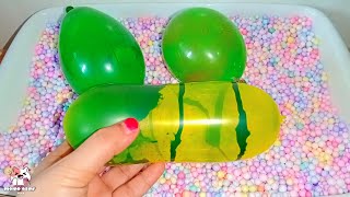 ASMR relaxing balloon sound  green balloons amp balloon pop sound effect [upl. by Aivatnohs]