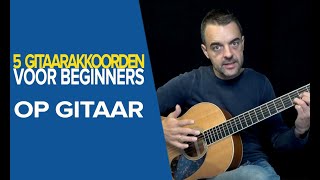 5 GITAARAKKOORDEN voor BEGINNERS op Gitaar  SIMPELE Gitaarakkoorden  Gitaar Leren Spelen [upl. by Blain160]