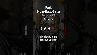 Funk Drum Bass and Guitar loop in E7  90bpm drumloop funkguitar funkbass [upl. by Everest59]