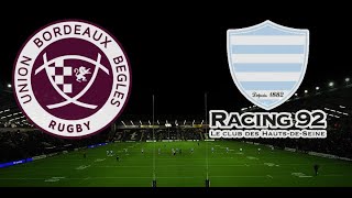 Bordeaux  Racing92 TOP14 3e Journée Saison 202425 [upl. by Eilasor613]