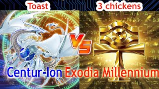 CenturIon Vs Exodia Millennium  Toast Vs 3 chickens  High Rated  Dueling Book [upl. by Emelen]