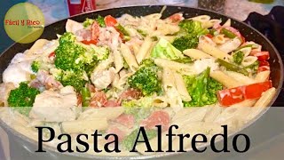 Como Hacer Pasta Alfredo con Pollo y Camarones 🍝  Receta Pasta Alfredo [upl. by Silvan]