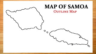 How to draw Map of Samoa  Island country map [upl. by Novyat710]