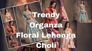 Trendy Organza Floral Lehenga Choli WeddingFloralLehengaLatest  wedding collection [upl. by Akehsal928]