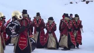 Lauberhorn ski race 2014 Wengen Patrouille Suisse carnival music [upl. by Eeralav]