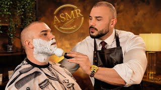 Gentlemans Barbershop ASMR 💈 Haircut and Massage for Sleep  Male Personal Attention  Safe Space [upl. by Tnayrb]