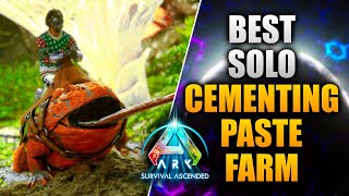 THE BEST SOLO CEMENTING PASTE FARM in Ark Survival Ascended [upl. by Dallon495]