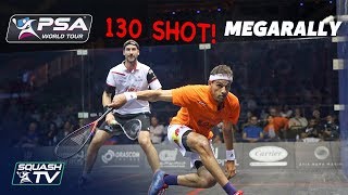 quotIts like a throwback to the 70squot  130 Shot Squash MegaRally  ElShorbagy v Rosner [upl. by Odraccir963]