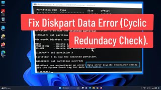 Fix Diskpart Data Error Cyclic Redundancy Check [upl. by Aynnat]