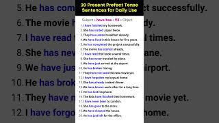 Present Perfect Tense in English Grammar  20 Present Perfect Tense Sentences for Daily Use [upl. by Him274]