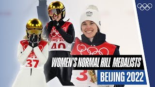 Women’s Normal Hill Individual medalists ⛷️  Beijing 2022 [upl. by Mora]