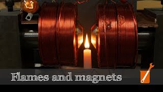 Candle flame is repelled by magnets and Zeeman followup [upl. by Eiramanad]