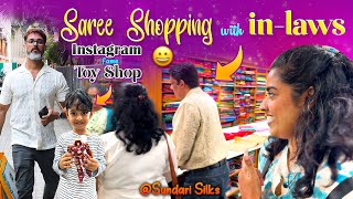 பட்டு புடவை ஷாப்பிங் with inlaws 🛍️  went to Instagram famous Toys at Tnagar  shoopingvlog vlog [upl. by Eixor]