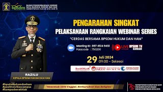 Pengarahan singkat Pelaksanaan Rangkaian Webinar Series Oleh Kepala BPSDM Hukum dan HAM [upl. by Siuluj]