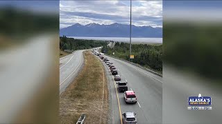 Crash with injuries closes Seward Highway at mile 114 [upl. by Chuipek312]