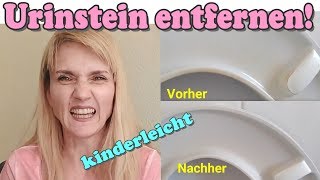 Klo und Klobrille von Urinstein befreien  kinderleicht Lifehack Tutorial Anleitung Toilette WC [upl. by Ailasor]