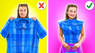 Easy Clothes Tricks to Look Gorgeous Every Day Fashion Hacks To Be Popular by 123 GO [upl. by Tabbitha963]