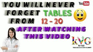 Learn Tables smartly from 12 to 20 [upl. by Yenetruoc982]