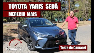 Toyota Yaris XLS sedã não enche os olhos  Teste do Camanzi [upl. by Ahsirtap717]