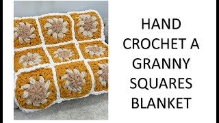 HAND CROCHET A CHUNKY BLANKETGRANNY SQUARE BLANKET [upl. by Lorraine]