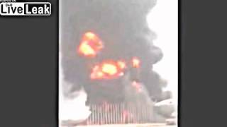 Afriqiyah Airways Airbus On Fire and Explodes After Militias Attack [upl. by Anahir]