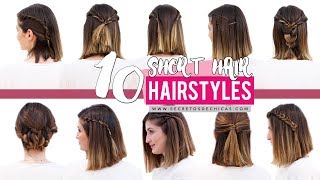 10 Quick and easy hairstyles for short hair  Patry Jordan [upl. by Elleirbag]