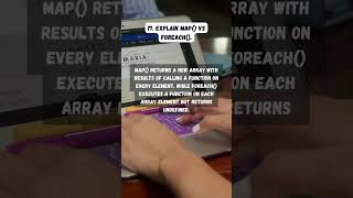 Explain maps vs forEach javascriptinterview reactjsinterviewquestions javascript [upl. by Engamrahc]