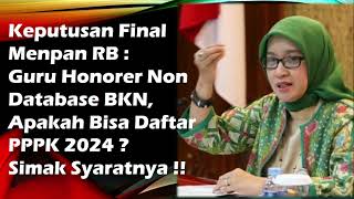 Apakah Honorer Non Database BKN Bisa Ikut Daftar PPPK di Tahap 2  kangedibae [upl. by Ahsaetan]