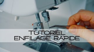 TUTO ENFILER VITE UNE SURJETEUSE  technique des noeuds machine à coudre facile débutant [upl. by Ained478]