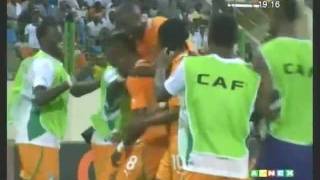 CAN 2012Groupe B Côte dIvoire  Burkina Faso But de Salomon Kalou [upl. by Adnorehs282]